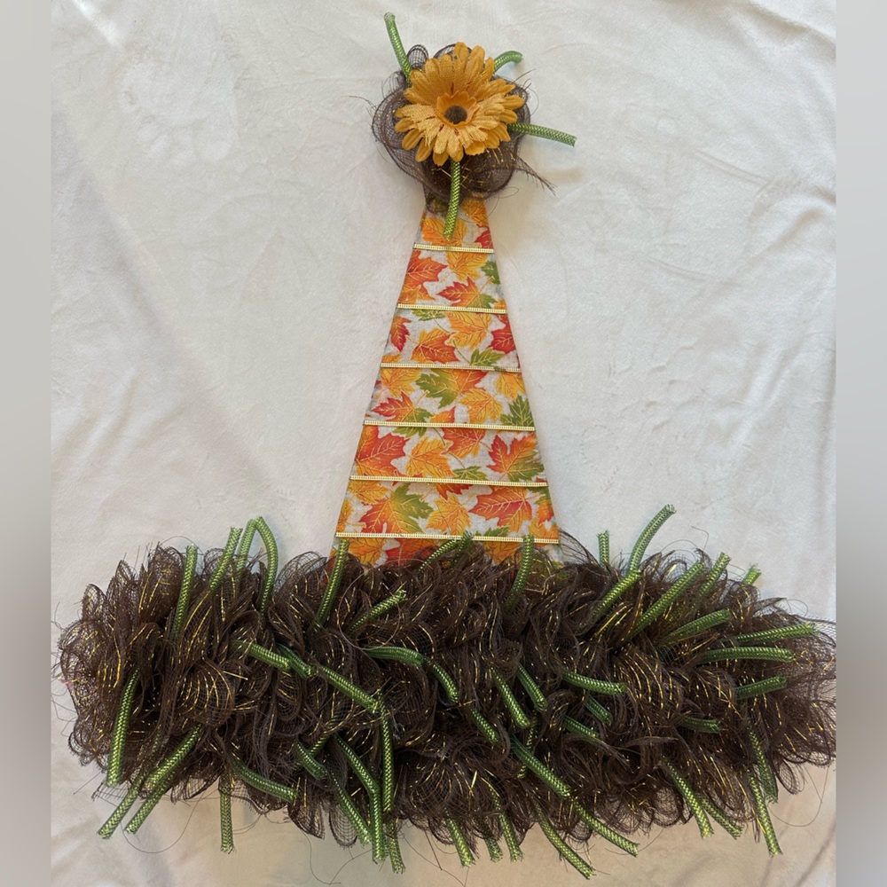 Fall Leaf and Flower Decor hat wreath